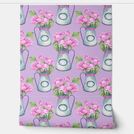 Waterverf kruiken van bloem behang