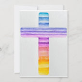 Waterverf Kruis / Doop Kaart / Christelijke Kaart (Achterkant)