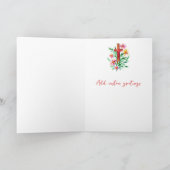 Waterverf kruis en bloemen, aangepast Pasen Feestdagen Kaart (Binnen)