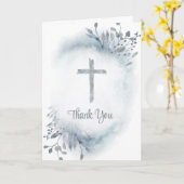 waterverf Kruis en naaldje Hartelijk dank Kaart (Gele Bloem)