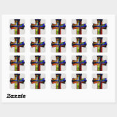 Waterverf Kruis van Vele Kleuren Sticker (Vel)