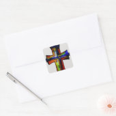 Waterverf Kruis van Vele Kleuren Sticker (Envelop)