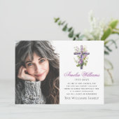 Waterverf kruisbloem sympathie foto dank u bedankkaart (Staand voorkant)