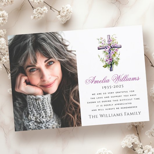 Waterverf kruisbloem sympathie foto dank u bedankkaart