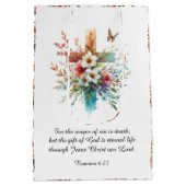  Waterverf Kruisbloemen Christelijk Pasen Medium Cadeauzakje (Achterkant)