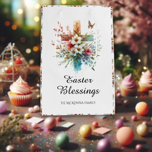  Waterverf Kruisbloemen Christelijk Pasen Medium Cadeauzakje