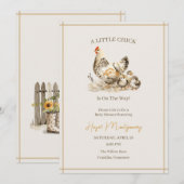 Waterverf Kuiken Baby Shower Kaart (Voorkant / Achterkant)