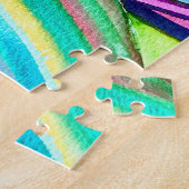 Waterverf kunst canna tropische bladeren legpuzzel (Zijkant)