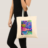 Waterverf kunst canna tropische bladeren tote bag (Voorkant (product))