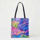 Waterverf kunst canna tropische bladeren tote bag (Voorkant)