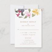 Waterverf Kunst Gedroogde Florals Wedding RSVP Kaartje (Voorkant)