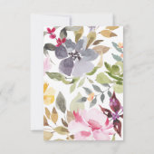 Waterverf Kunst Gedroogde Florals Wedding RSVP Kaartje (Achterkant)