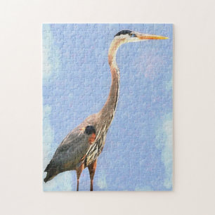 Waterverf Kunst Grote Heron Zee Vogelpuzzel Legpuzzel