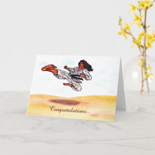 waterverf kunst grote vliegende karate trap kaart (Gele Bloem)