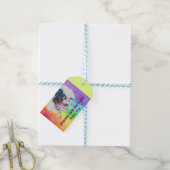Waterverf Kunst Jongen Ridder Witte Leeuwin Vrouw  Cadeaulabel (Met Touw)