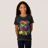 Waterverf Kunst Kleurrijke Amerikaanse Staffordshi T-shirt (Voorkant volledig)