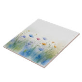 Waterverf Kunst Kleurrijke Wilde Bloemen Wildflowe Tegeltje (Zijkant)