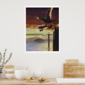 waterverf Kunst "landingspatronen" Poster (Keuken)