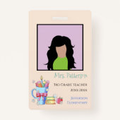 Waterverf Kunst Levert Boeken Leraar ID Badge (Voorkant)