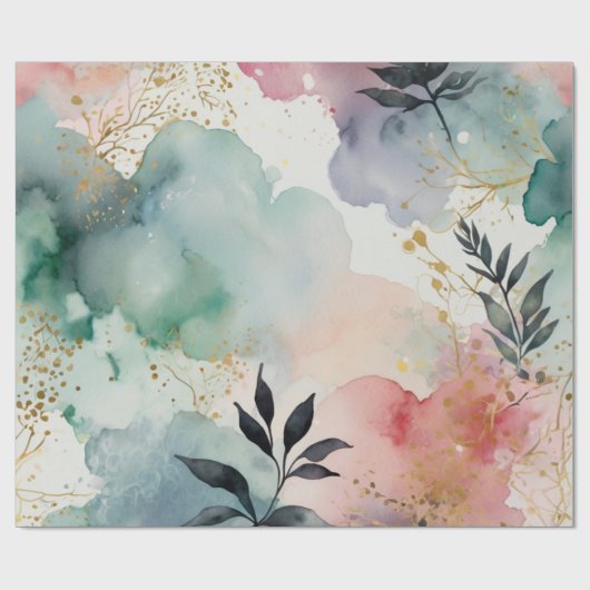 Waterverf kunst luxe design cadeaupapier (Vlak)