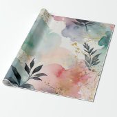 Waterverf kunst luxe design cadeaupapier (Uitgerold)