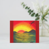 waterverf kunst magische zonnebrand natuur landsch feestdagenkaart (Staand voorkant)