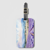 Waterverf kunst & Mooie lavendelvelden Bagagelabel (Voorkant (verticaal))