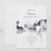 Waterverf kunst natuur landschap verjaardag kaart (Voorkant / Achterkant)