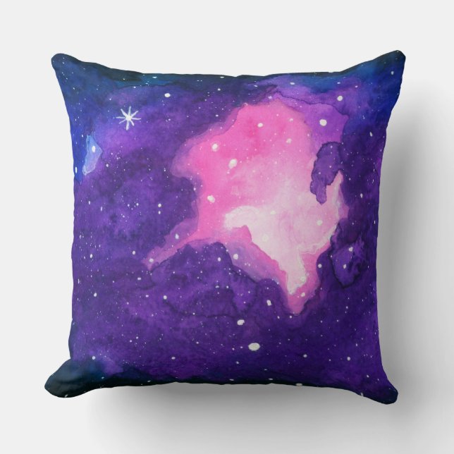 Waterverf Kunst, Nebula Stars Galaxy Universe Spac Kussen (Voorkant)