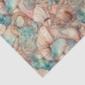 Waterverf Kunst Nieuwe Stijlseashells Patroon Tissuepapier (Detail)