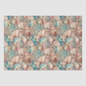 Waterverf Kunst Nieuwe Stijlseashells Patroon Tissuepapier (Voorkant)
