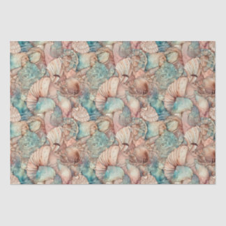 Waterverf Kunst Nieuwe Stijlseashells Patroon Tissuepapier