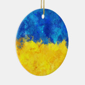 Waterverf kunst Oekraïense vlag Keramisch Ornament (Rechts)
