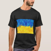Waterverf kunst Oekraïense vlag T-shirt (Voorkant)