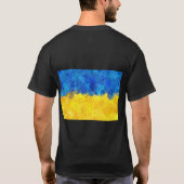 Waterverf kunst Oekraïense vlag T-shirt (Achterkant)