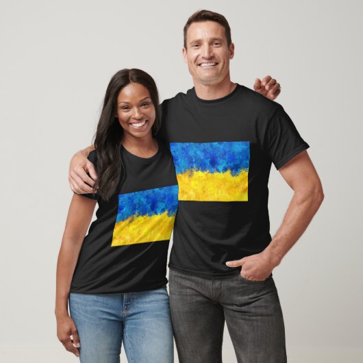 Waterverf kunst Oekraïense vlag T-shirt (Unisex)