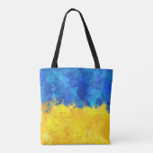 Waterverf kunst Oekraïense vlag Tote Bag (Achterkant)
