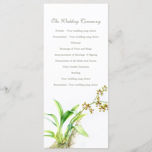 Waterverf kunst Orchidee bruiloft programma rack k Programmakaart (Achterkant)