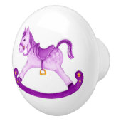 Waterverf kunst paarse paardenknop keramische knop (Rechts)