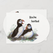 Waterverf kunst Puffin Bird verjaardagsfeestje Kaart (Voorkant / Achterkant)