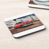 Waterverf kunst van 1956 Chevrolet Bel Air Bier Onderzetter (Linkerzijde)
