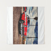 Waterverf kunst van 1956 Chevrolet Bel Air Wandkleed (Voorkant (horizontaal))