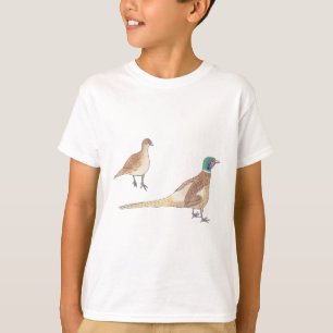 Waterverf kunst van de ringhalsfazant vogelsoort t-shirt