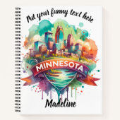 Waterverf kunst van de skyline van Minnesota Notitieboek (Voorkant)