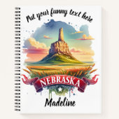 Waterverf kunst van het landschap van Nebraska Notitieboek (Voorkant)
