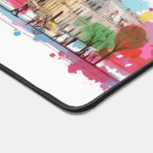 Waterverf Kunst van I love Paris Eiffeltoren Bureaumat (Hoek)