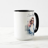 Waterverf Kunst van I love Paris Eiffeltoren Reize Mok (Voorkant rechts)