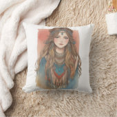 waterverf kunst van schattig jong meisje kussen (Deken)