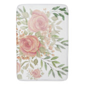 Waterverf kunst van Victoriaanse roze rozen met bl Badmat (Voorkant Verticaal)