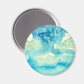 Waterverf Kunst van Wolken Magneet (Voorkant / Achterkant)